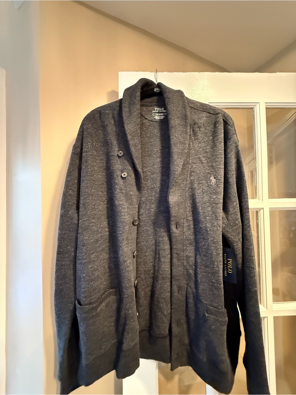 Polo by Ralph Lauren Charcoal Shawl-Collar Cardigan